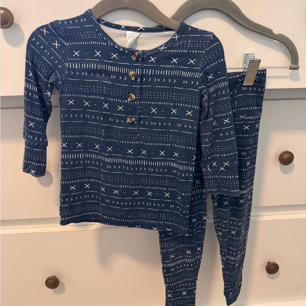 Lou Lou & Company Blue Patterned Kids Matching Set